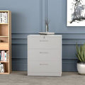 White 3 Drawer Metal Lateral File Cabinet I28465