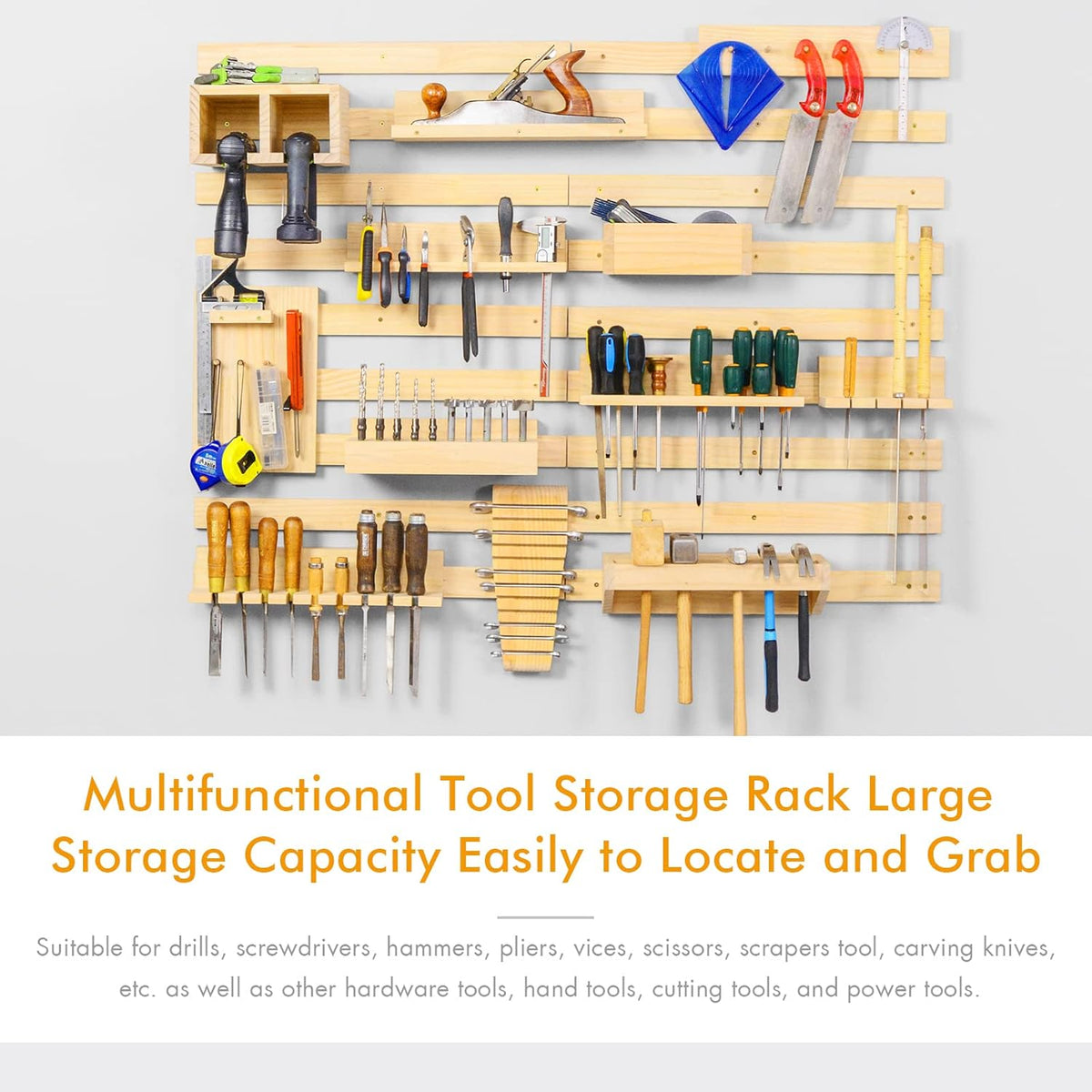 Pegboard Organizer Wall Storage with Power Tool Screwdriver Holder O7380