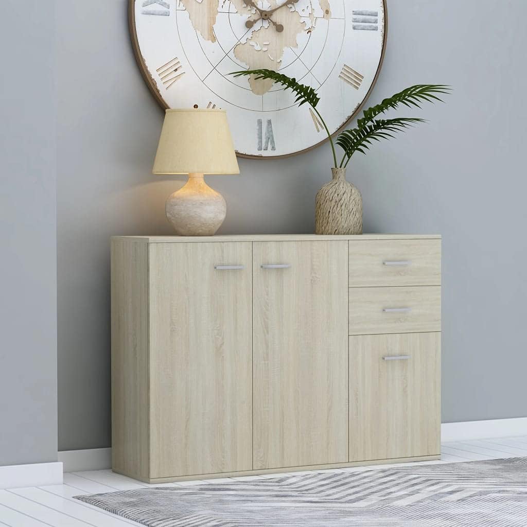 White Sideboard Cabinet with 3 Drawers Y192104