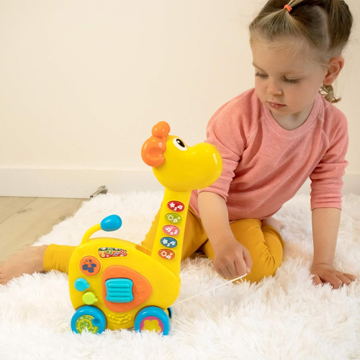 2-in-1 Pull Along Giraffe Toy & Guitar, Baby Musical Guitar Toy, Push and Pull Activity Toy, Pack of 2 A799442