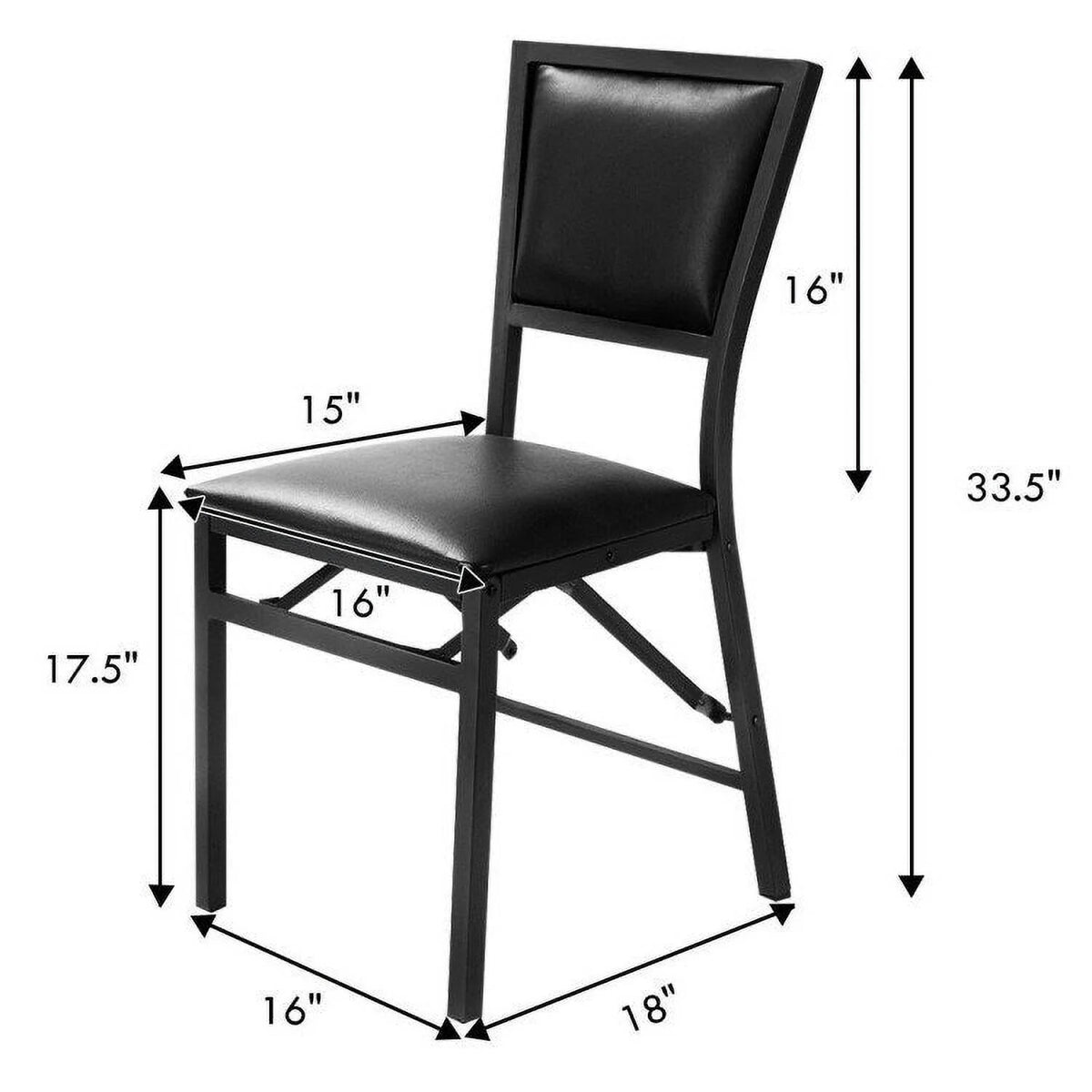 Set of 2 Metal Folding Dining Chair L3363