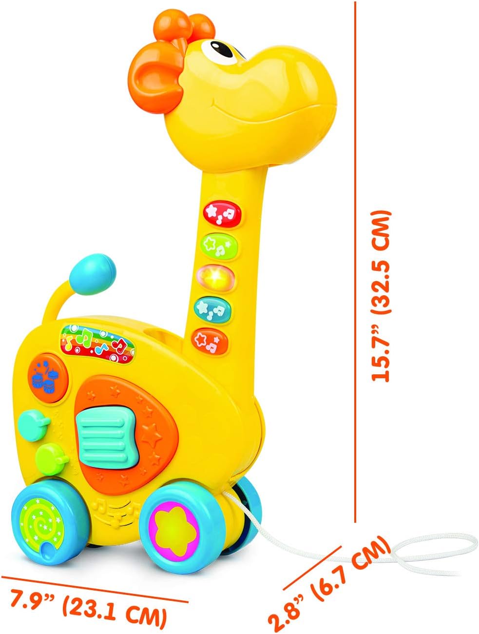 2-in-1 Pull Along Giraffe Toy & Guitar, Baby Musical Guitar Toy, Push and Pull Activity Toy, Pack of 2 A799442