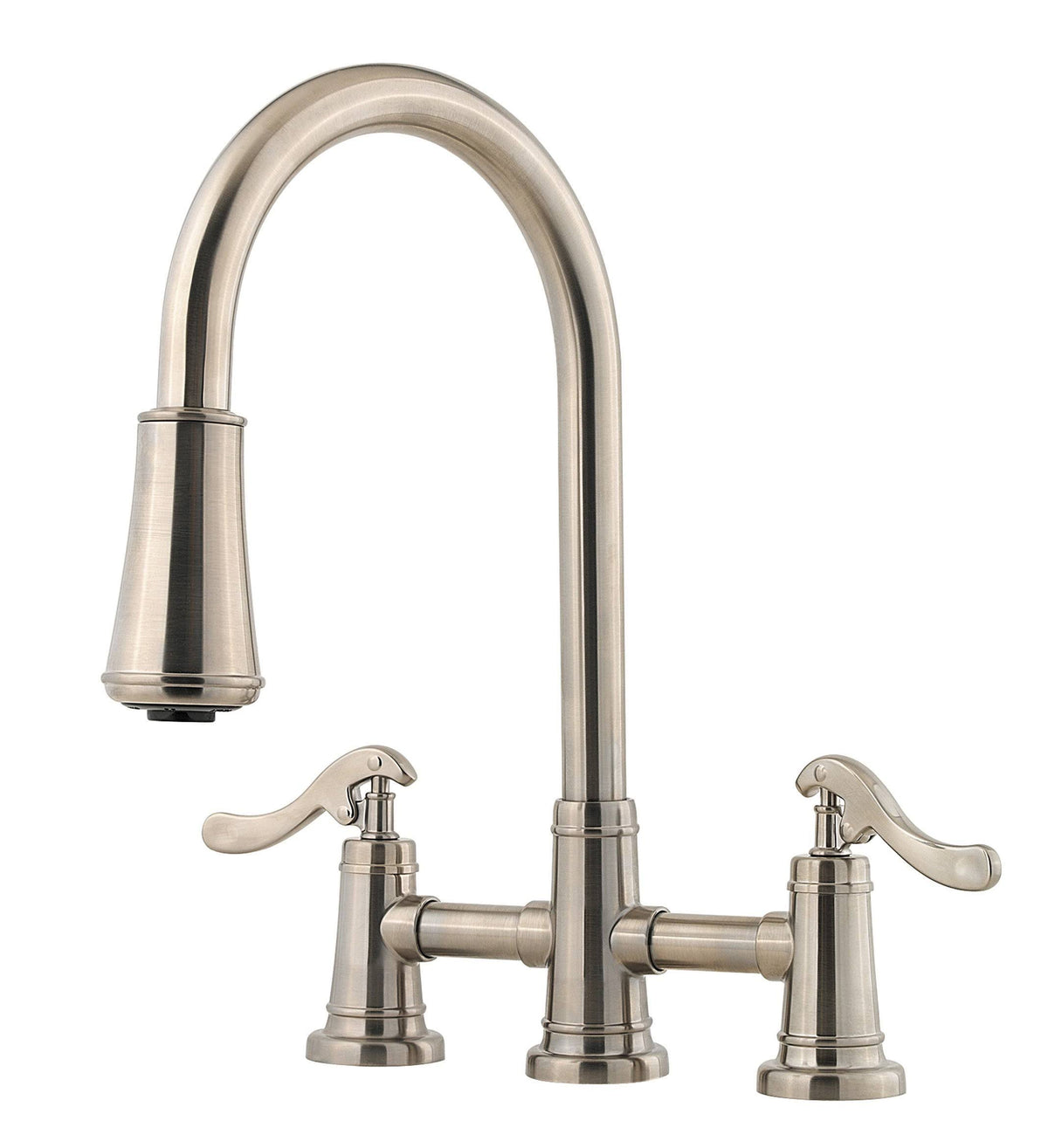 Brushed Nickel 2-Handle Pull-Down Kitchen Faucet H2722