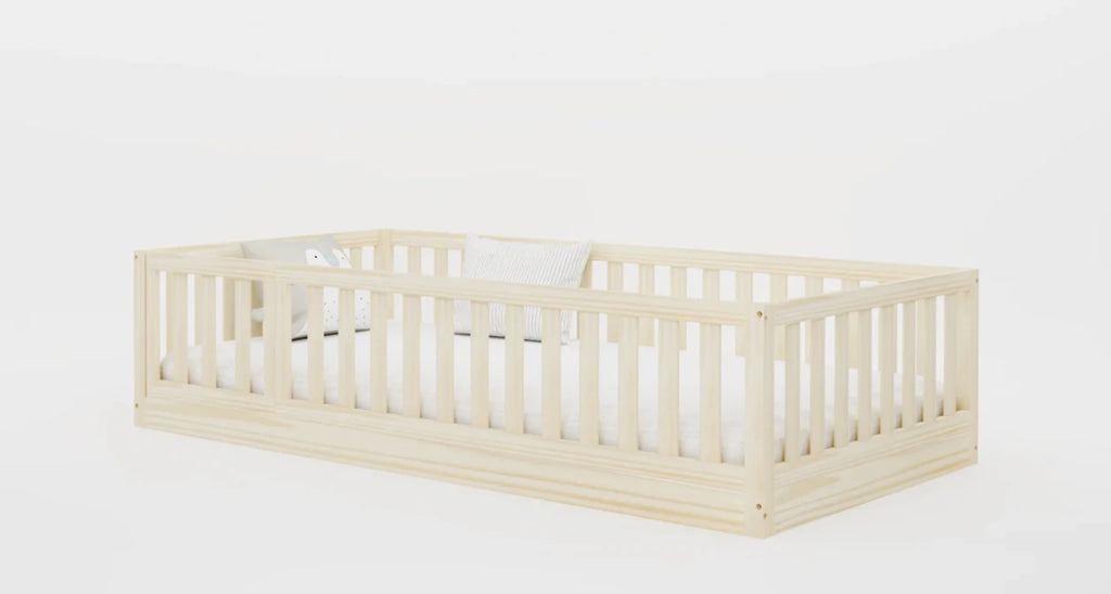 Hardwood Toddler Floor Bed with Gate C160126