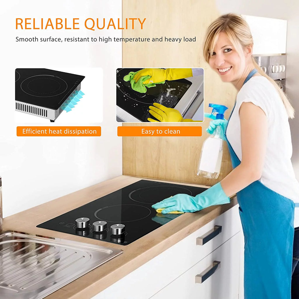 Electric Cooktop 2 Burner 220V Built-in Stove Top 11.5 Inch 3400W S551627