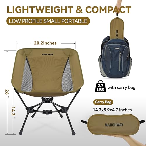 Lightweight Folding Camping Chair 330Lbs Orange C5107