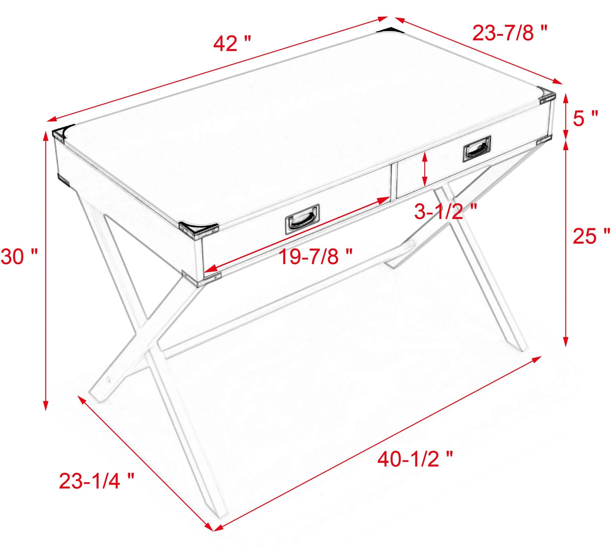 Solid Wood Computer Desk with Drawers Q823274