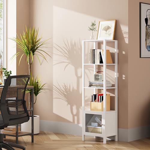 6 Tier Narrow Bookcase with Door F307684