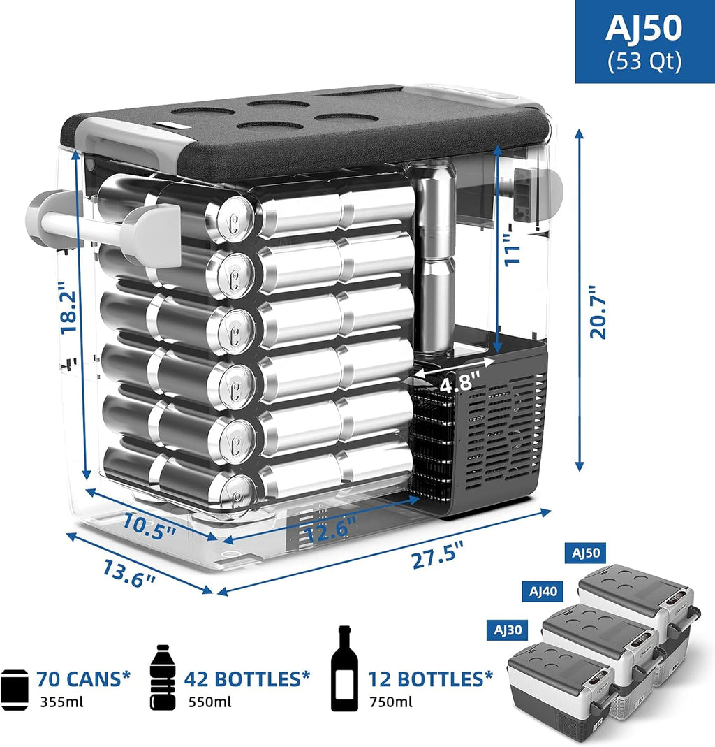 Portable Freezer Fridge, 12 volt Refrigerator, 53 Quarts Y610949