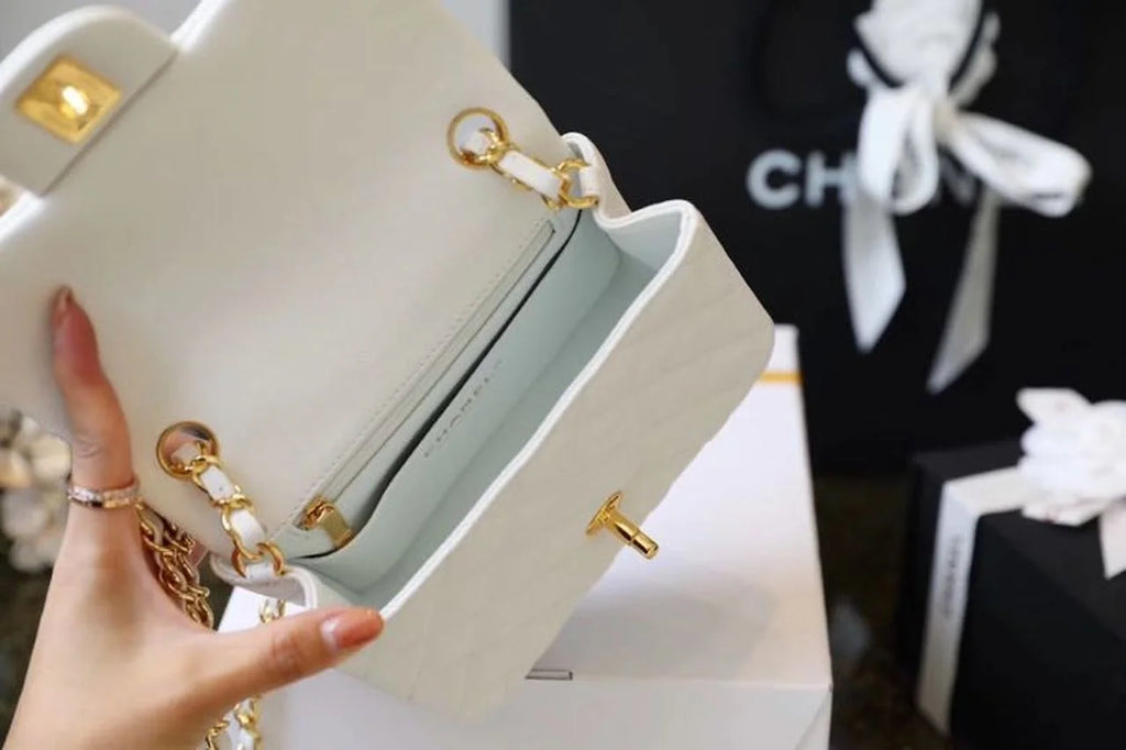 White Mini Flap Bag W6140