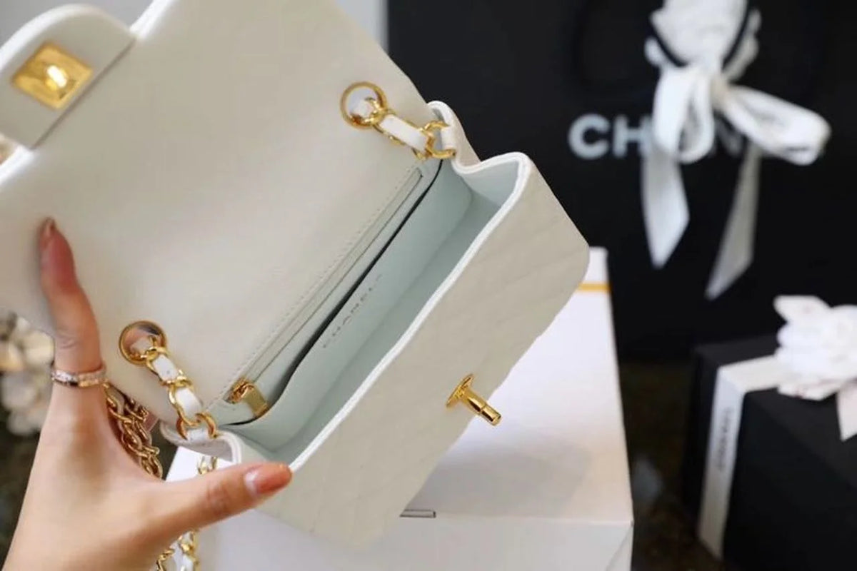 White Mini Flap Bag W6140