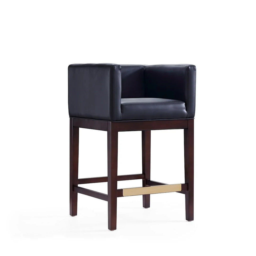 Ivory and Dark Walnut Beech Wood Counter Height Bar Stool Set of 3 N2610