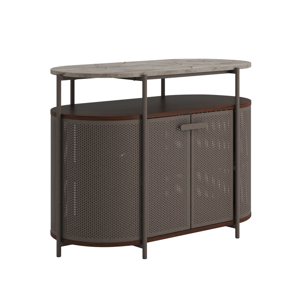 Mid-Century Modern TV Stand, Umber Wood Finish P7954