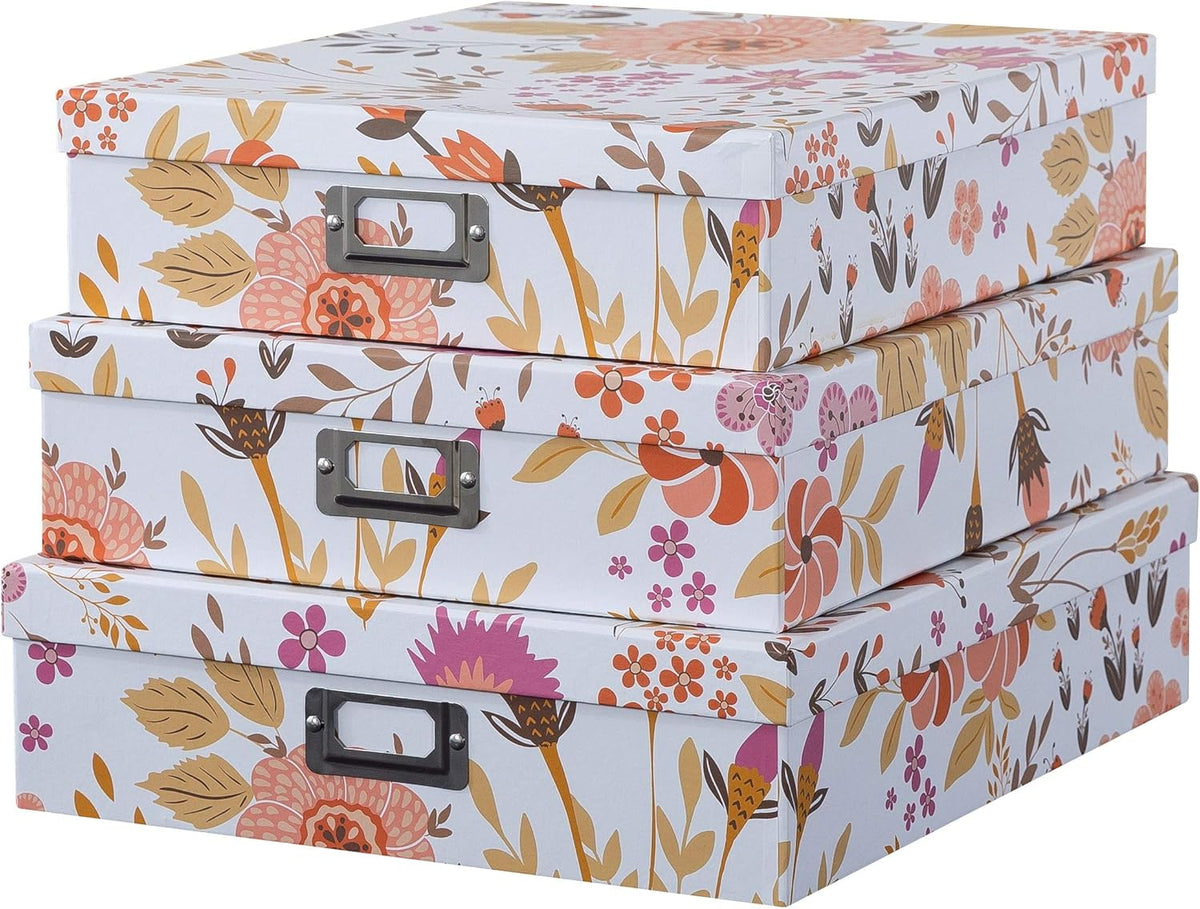 Blue Spots Set of 3 Paperboard Nesting Boxes N412