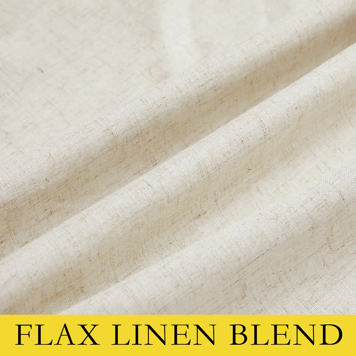 Natural 100% Blackout Linen Kitchen Curtains 63 inch 2 Panels E34766