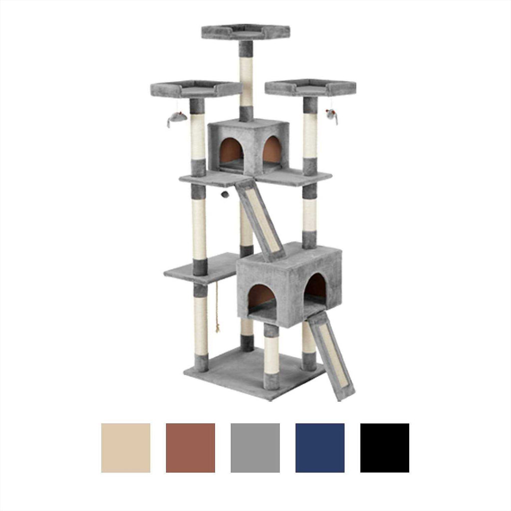 72-in Faux Fur Cat Tree Condo Q656
