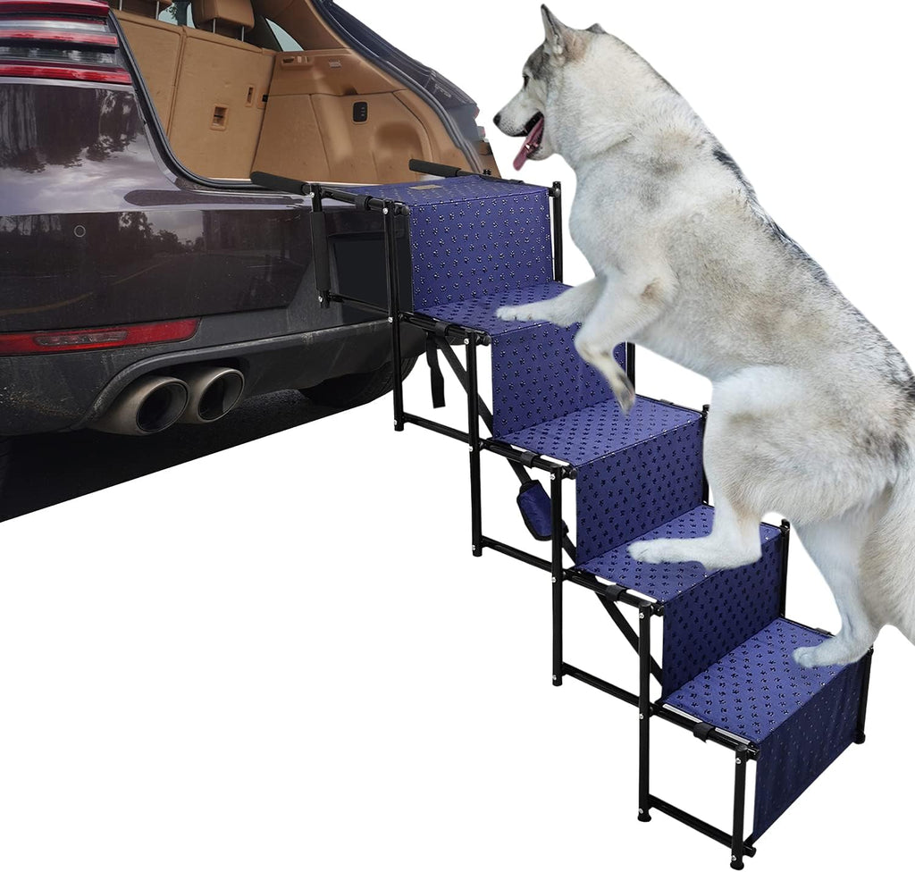 Grey Pack of 2 Folding Pet Stairs Ramp Ladder W6765