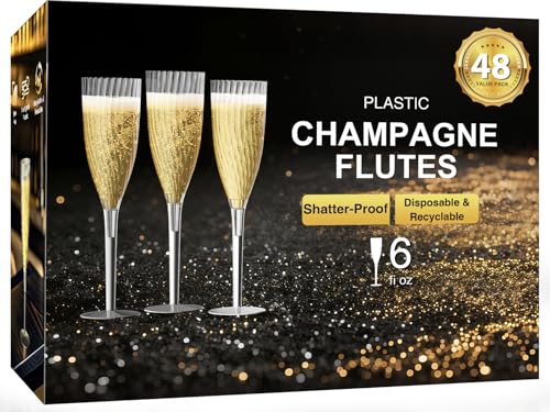 16 Pack 6oz Clear Champagne Flutes Q9944