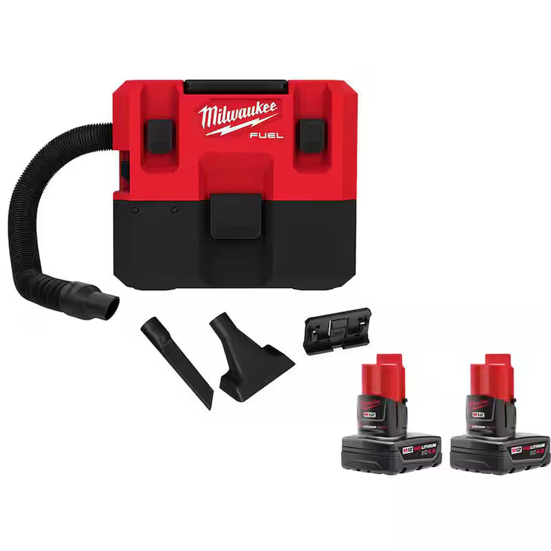 12-Volt Cordless 1.6 Gal. Wet/Dry Vacuum with 3.0 Ah Batteries B996198