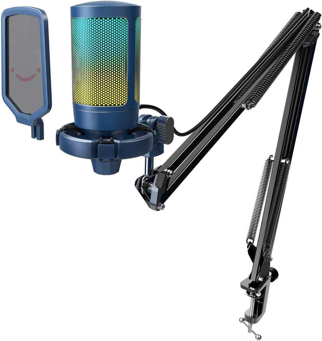 USB Gaming Microphone Kit, Condenser Cardioid Microphone Set with Arm Stand G4084