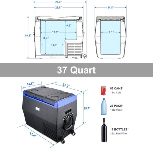 12 Volt Portable Car Refrigerator Freezer with Wheels K86157