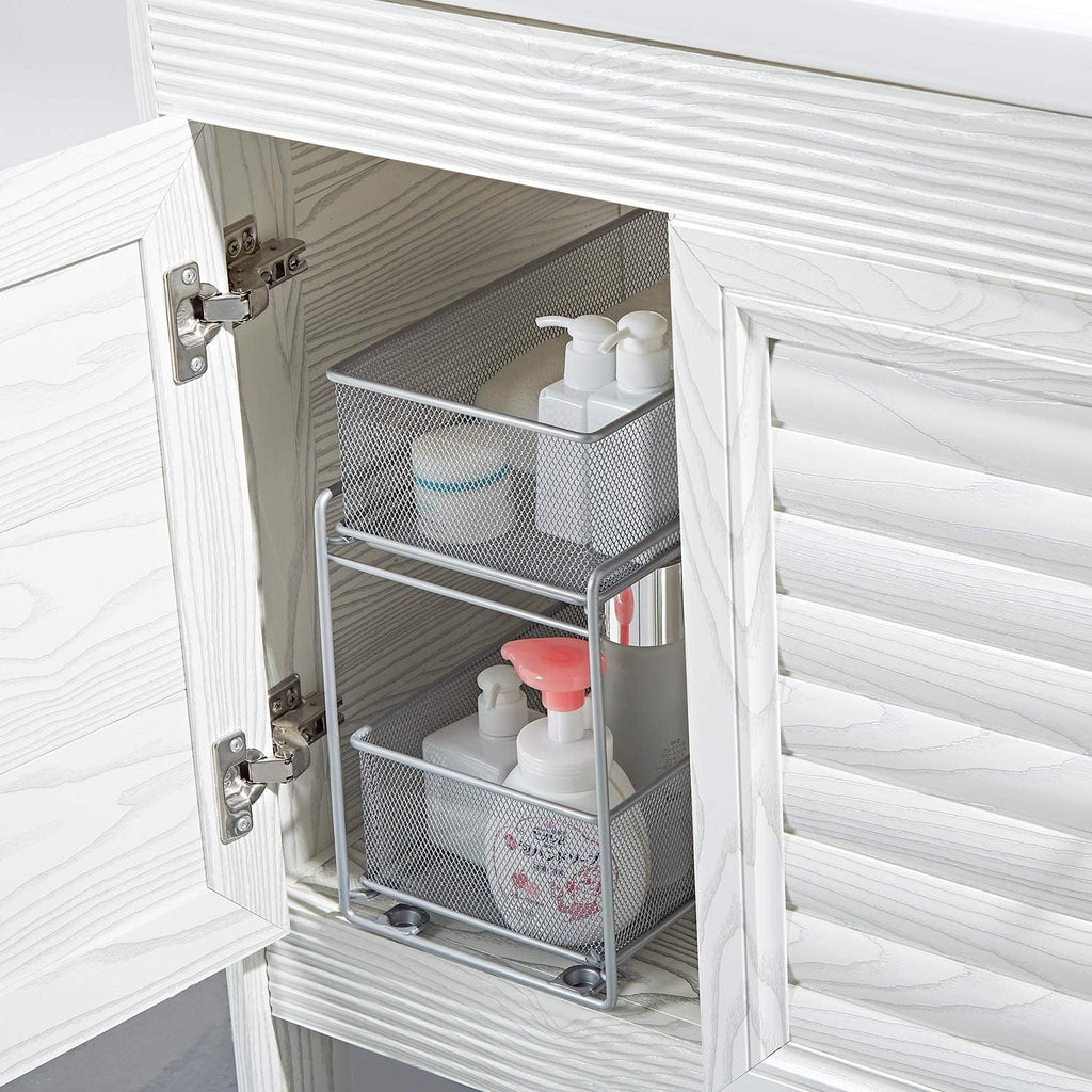Stackable Cabinet Organizer Pull Out Drawer, 2 Tier T432080