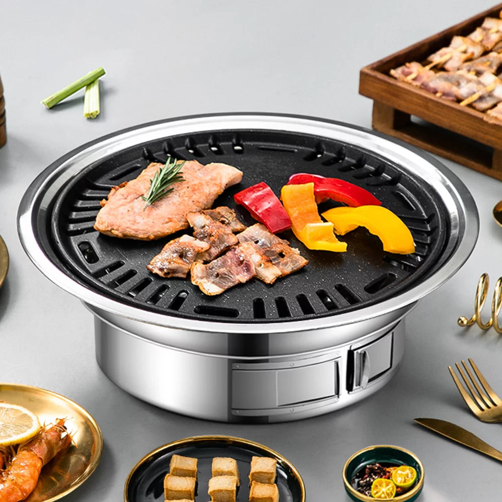 Charcoal Grill Non-stick Stainless Steel BBQ Grill Q9566