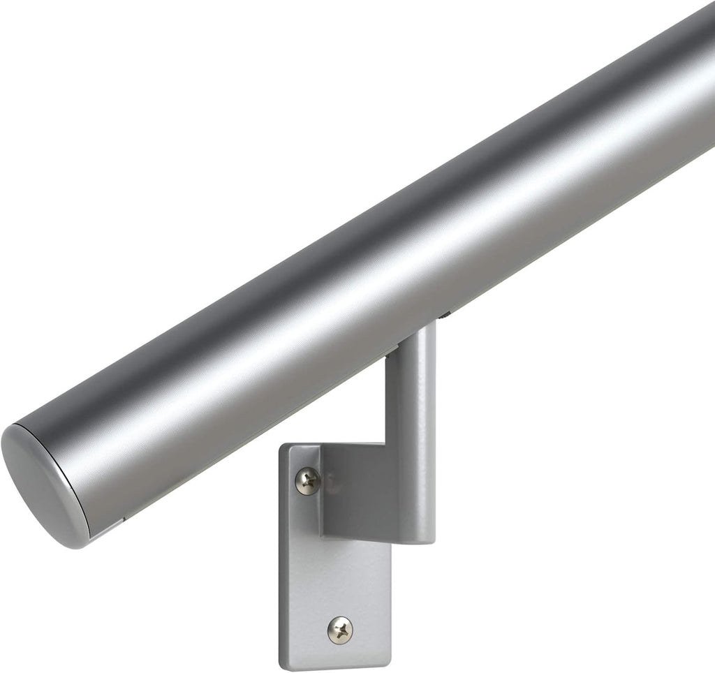 Satin Black Anodized Aluminum Handrail Kit with Wall Brackets and Endcaps N61960