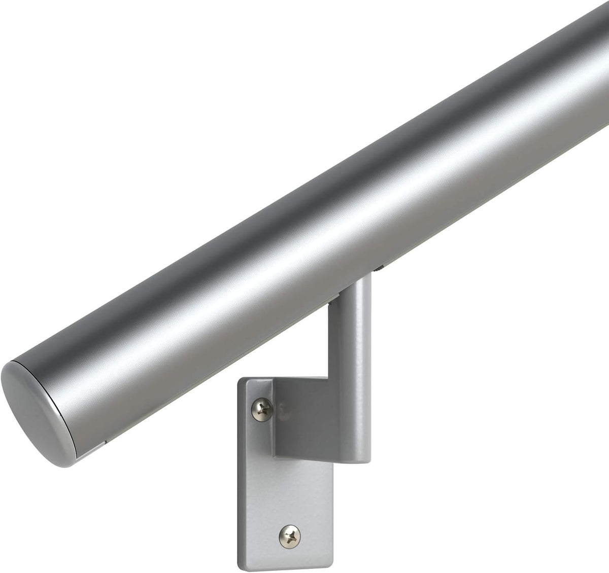 Satin Black Anodized Aluminum Handrail Kit with Wall Brackets and Endcaps N61960