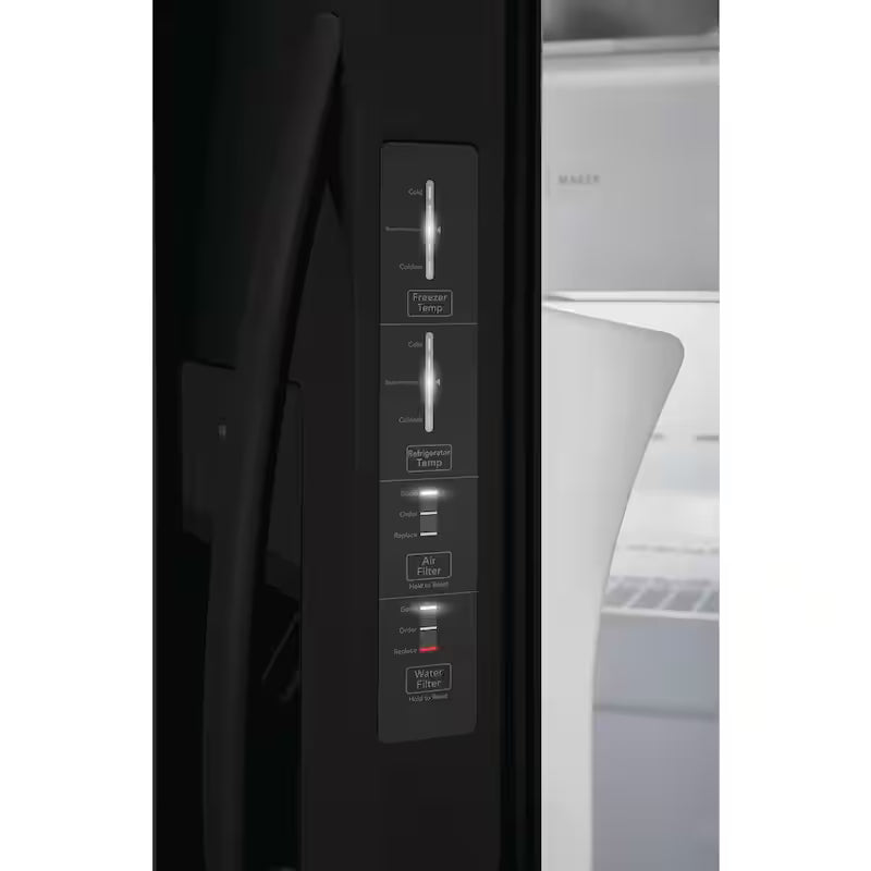 36 in. 25.6 cu. ft. Black Side by Side Refrigerator N564748