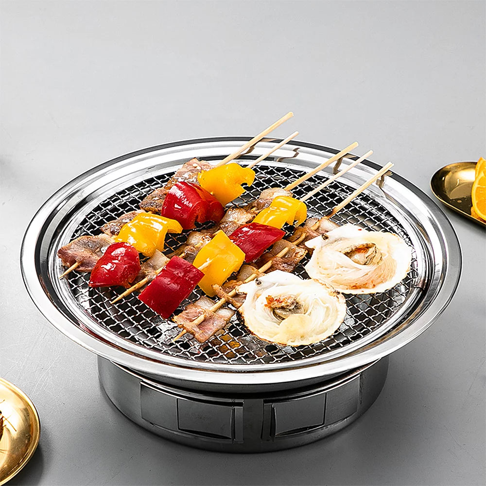 Charcoal Grill Non-stick Stainless Steel BBQ Grill Q9566