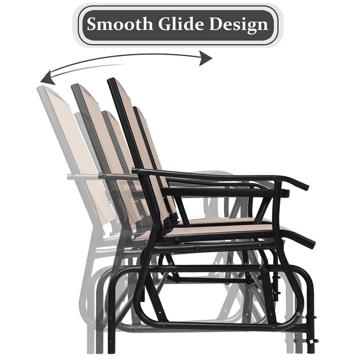 Brown 2 Person Outdoor Patio Glider Loveseat G1392