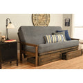 Full Futon with Linen Charcoal Mattress and Storage Drawers P5278