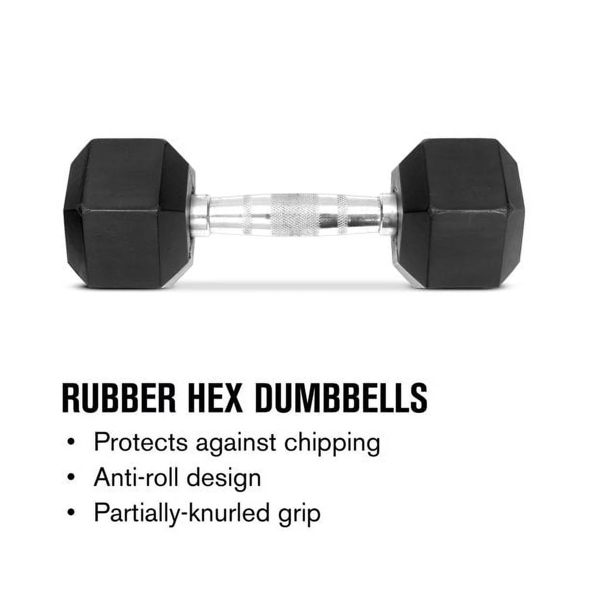 Set of 2 65 Lbs Hex Rubber Dumbbell with Metal Handles F69684