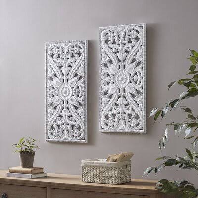 2 Piece Carved Wall Decor Set Y473