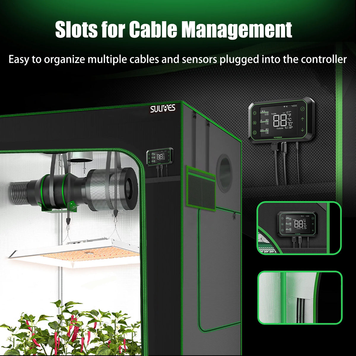 24"x24"x48" Water-Resistant Hydroponic Grow Tent with Observation Window L617