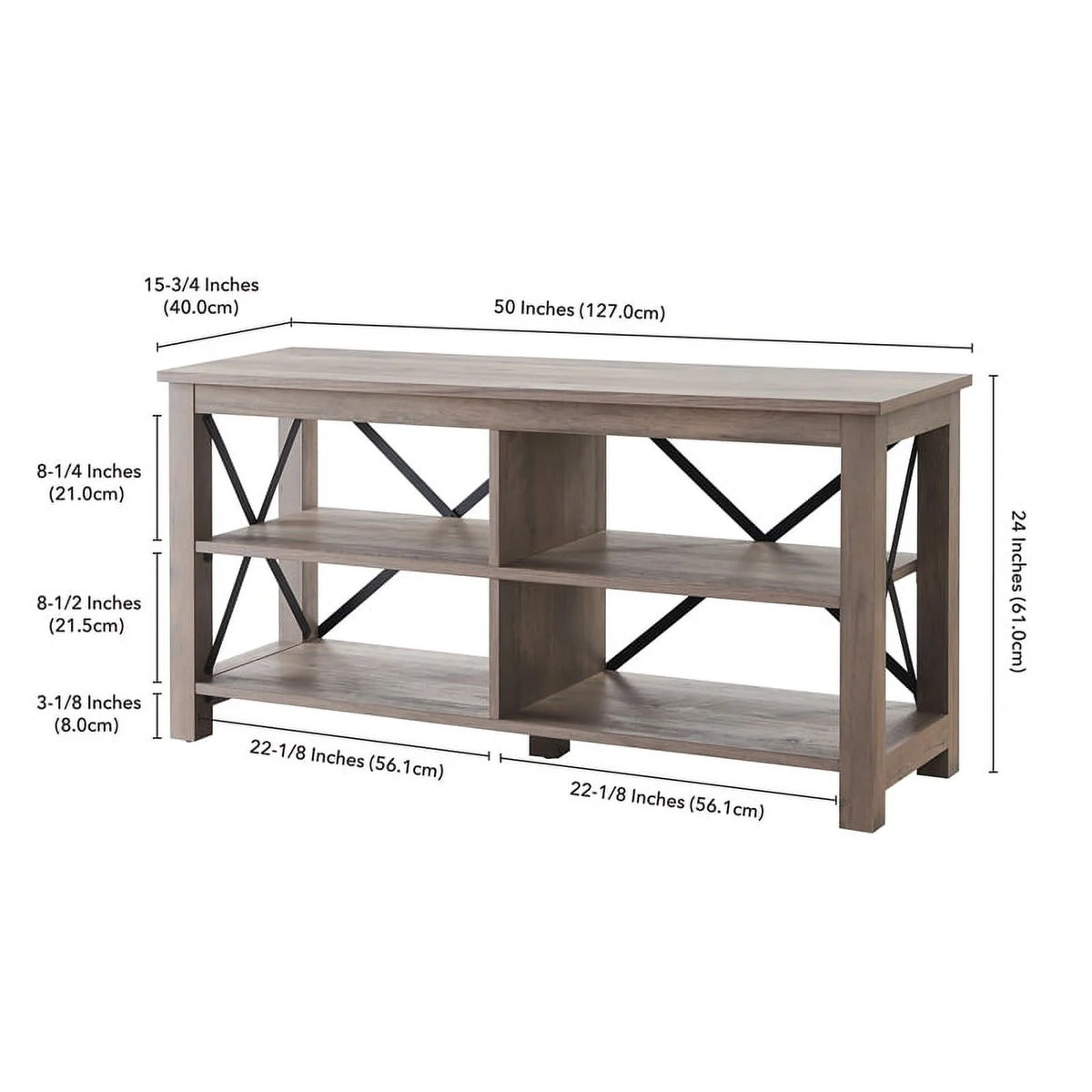 50" Wood Metal Open Back TV Stand Q88332