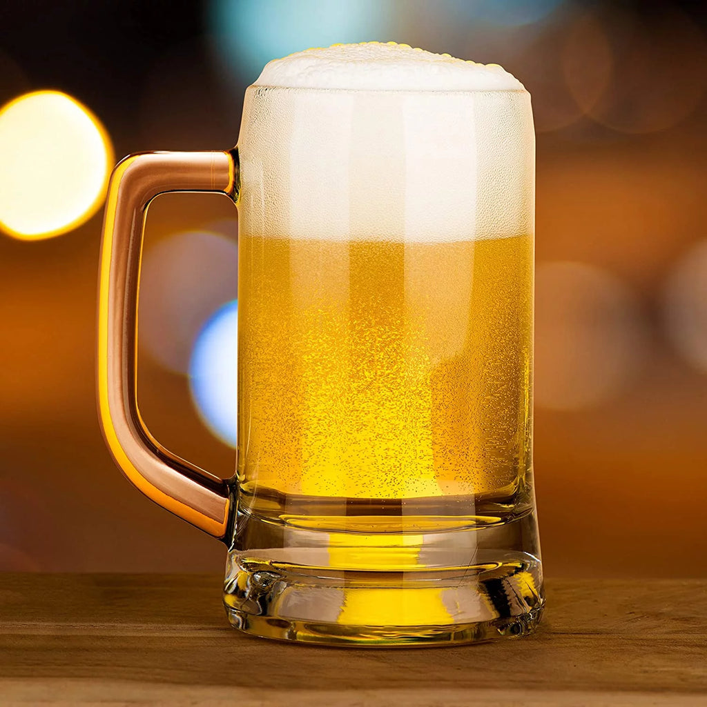 Clear 12 oz Glass Beer Mugs Set of 4 Q639667