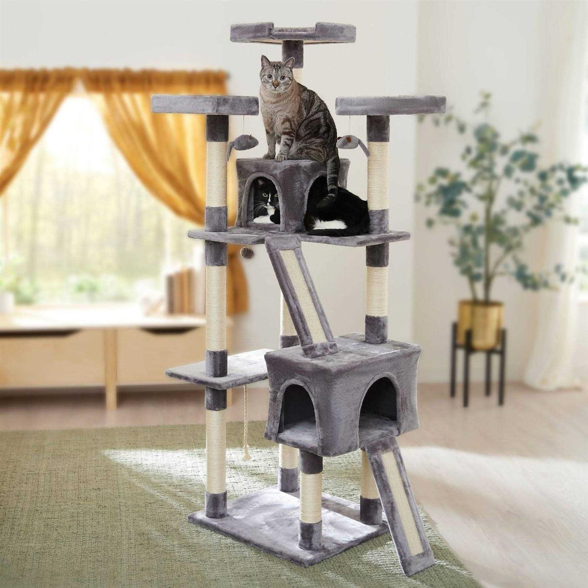 72-in Faux Fur Cat Tree Condo Q656