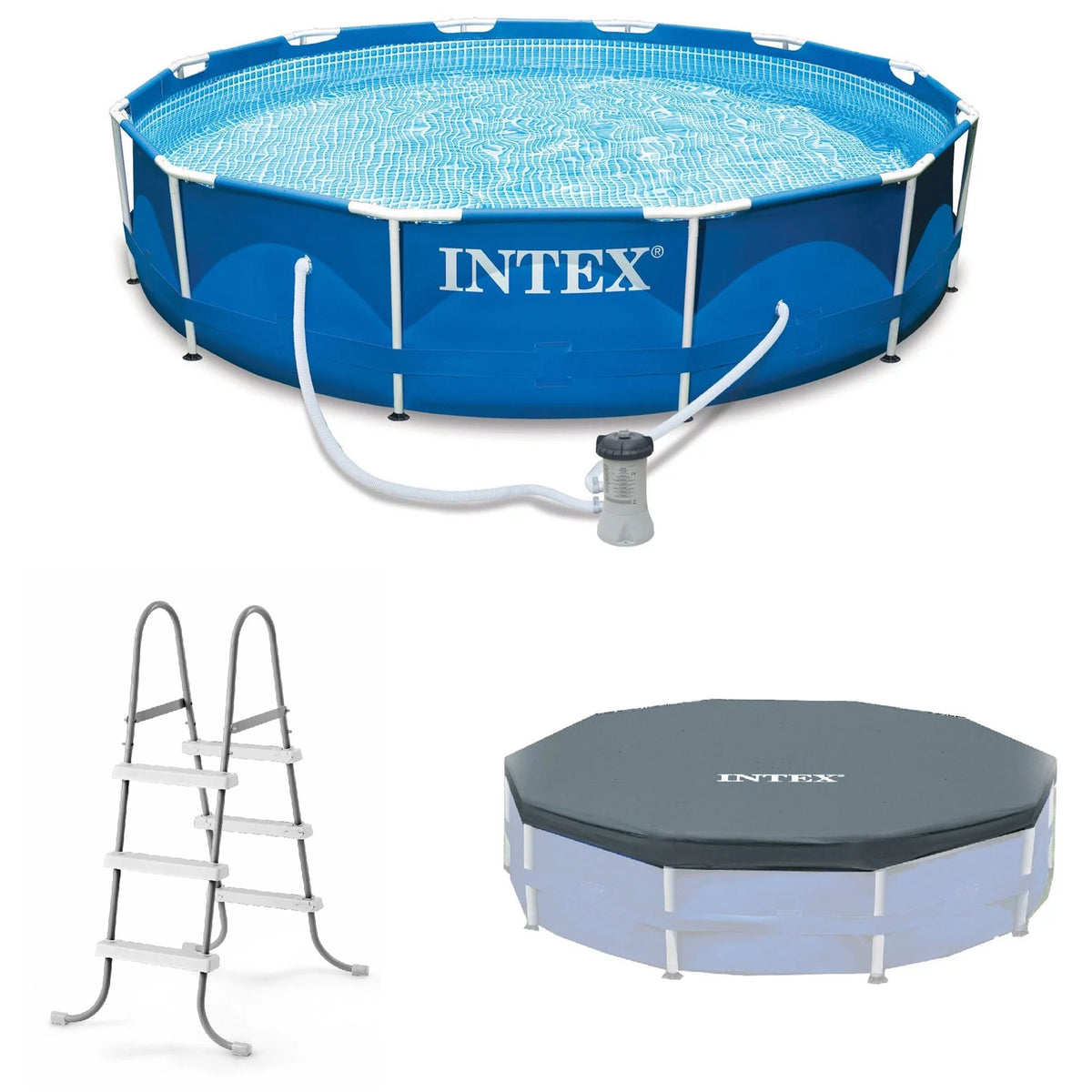 12'x30 Swimming Pool with Pump, Ladder, and Cover R91748