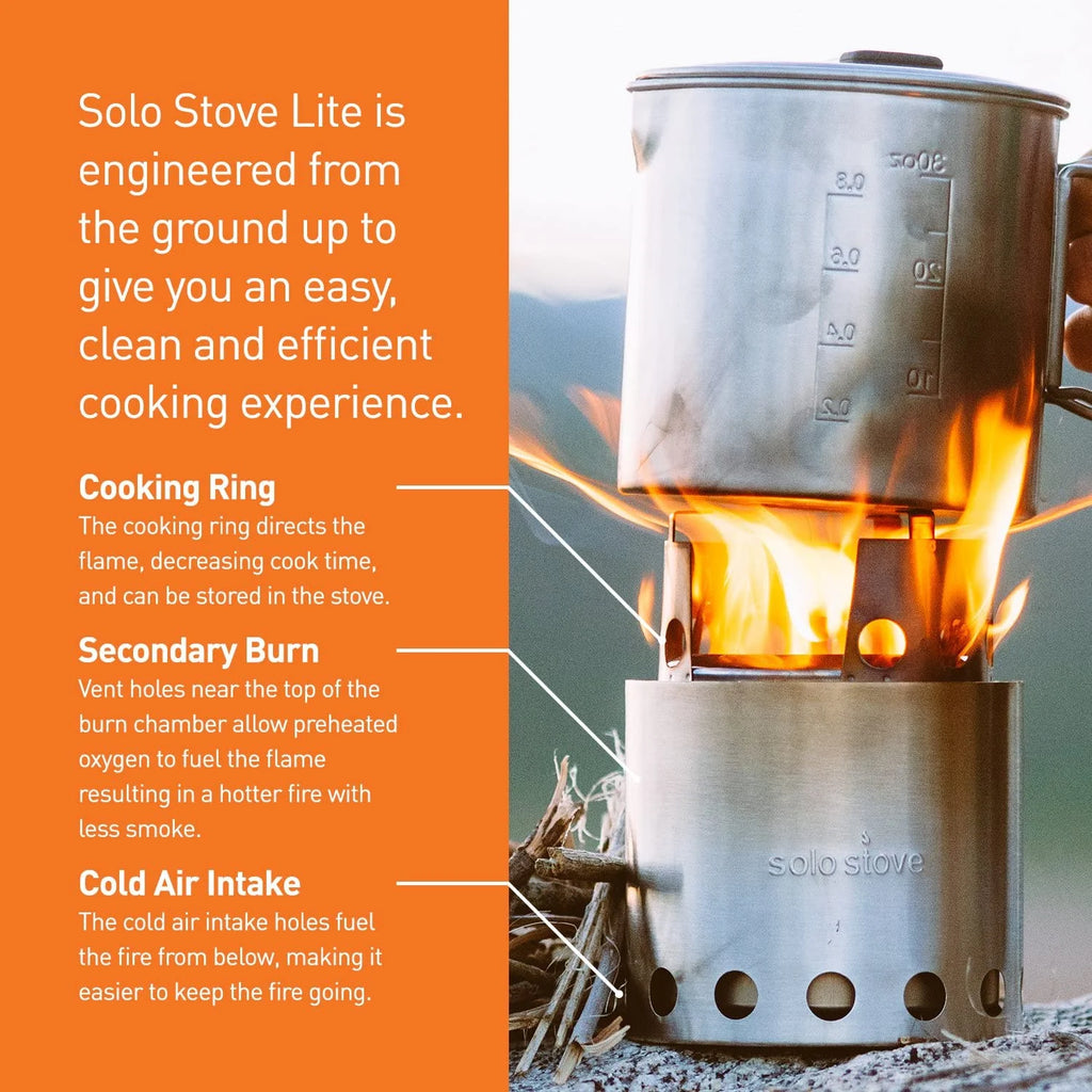 Portable Wood Burning Campstove with 900 ml Pot, 304 Stainless Steel, Compact M718236