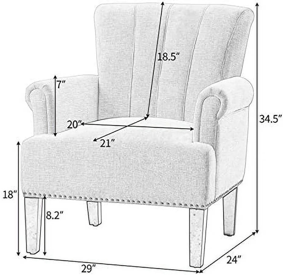 Polyester Upholstered Tufted Club Chair J1012