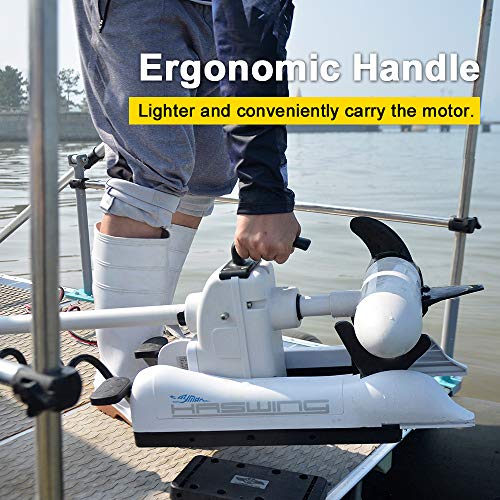 White 12V 55LBS 48inch Electric Bow Mount Trolling Motor with Remote Control L520648
