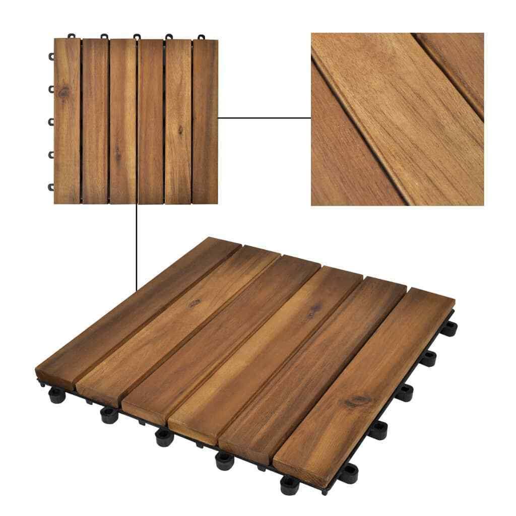 10 Pcs Acacia Decking Tiles F617