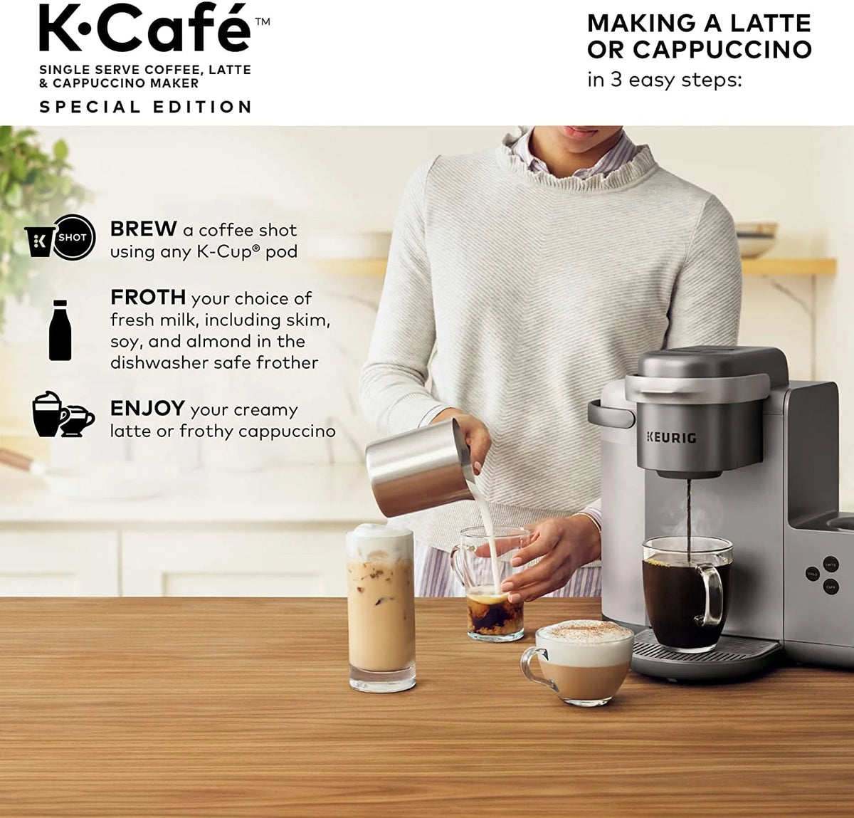 Single Serve Coffee Maker with Milk Frother X819