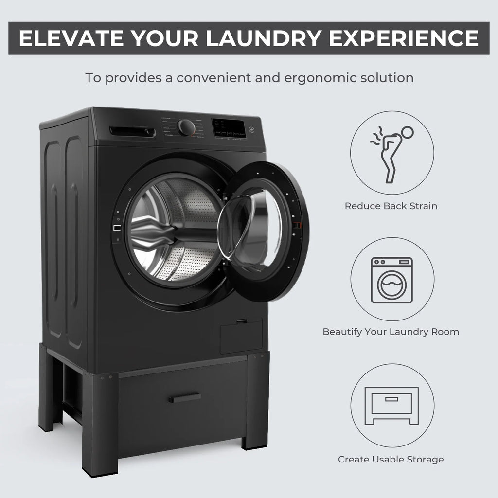 Black 29" Washing Machine Pedestal with Drawer S892