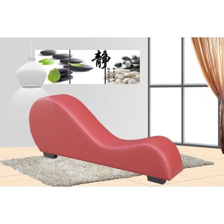 Red Faux Leather Relaxation Chaise Q22458