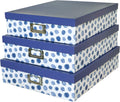 Blue Spots Set of 3 Paperboard Nesting Boxes N412