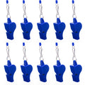 100 Pcs Plastic Pea-Less Safety Whistles with Lanyard - Blue J4572
