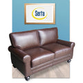 Chestnut Brown Leather Loveseat T953